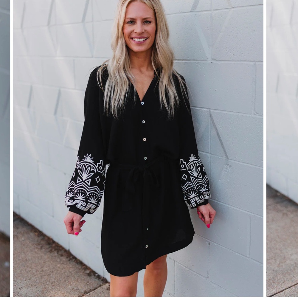 Z Supply Boho Embroidered Malia Mini Dress.  NWT Size L.